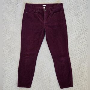 J Crew Wine Colored Corduroy Pants
